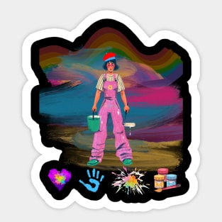 Funny pride painter Sticker